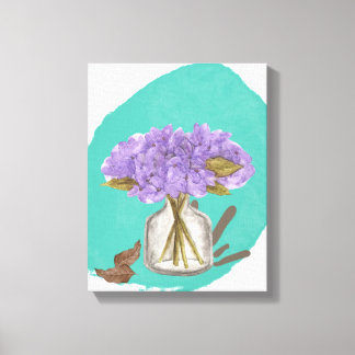 lila Bloemen - Bloemenwandkunst - 11x14 inch Canvas Afdruk