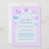 Lila Bloemen Boho Een beetje vlinder Baby shower Kaart (Voorkant)