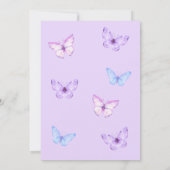Lila Bloemen Boho Een beetje vlinder Baby shower Kaart (Achterkant)