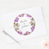 Lila bloemen | Botanische wandelaars Ronde Sticker (Envelop)
