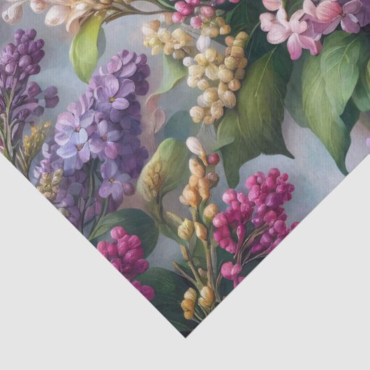 Lila Bloemen Botanische Waterverf Decoupage Tissuepapier (Detail)