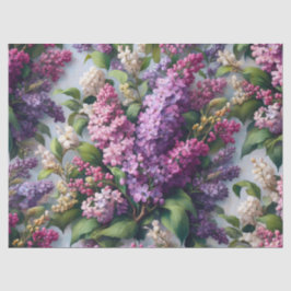 Lila Bloemen Botanische Waterverf Decoupage Tissuepapier