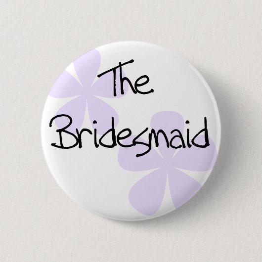 Lila bloemen Bridesmaid Ronde Button 5,7 Cm (Voorkant)