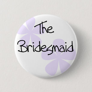 Lila bloemen Bridesmaid Ronde Button 5,7 Cm
