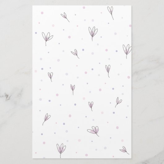 Lila bloemen briefpapier (Voorkant)