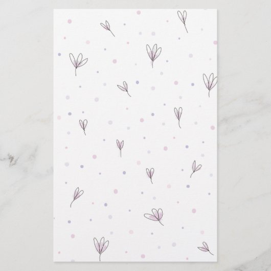 Lila bloemen briefpapier (Voorkant)