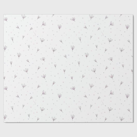 Lila bloemen cadeaupapier (Vlak)