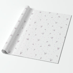 Lila bloemen cadeaupapier