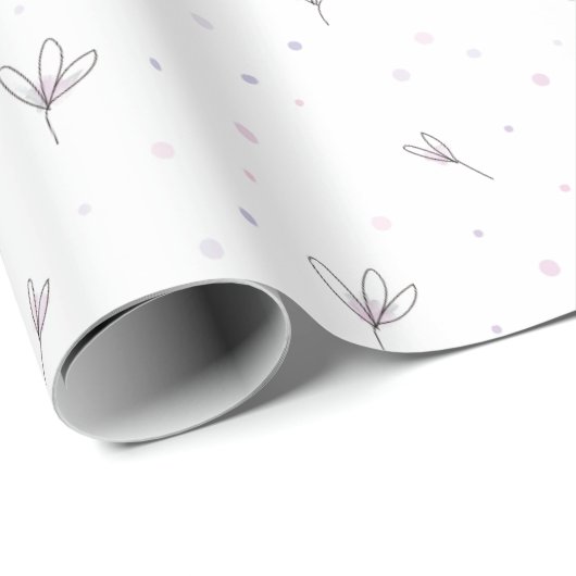 Lila bloemen cadeaupapier (Rol Hoek)