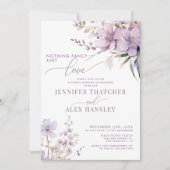 Lila bloemen | Casual receptie Kaart (Voorkant)