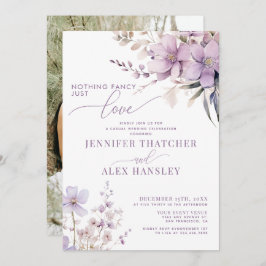 Lila bloemen | Casual receptie Kaart