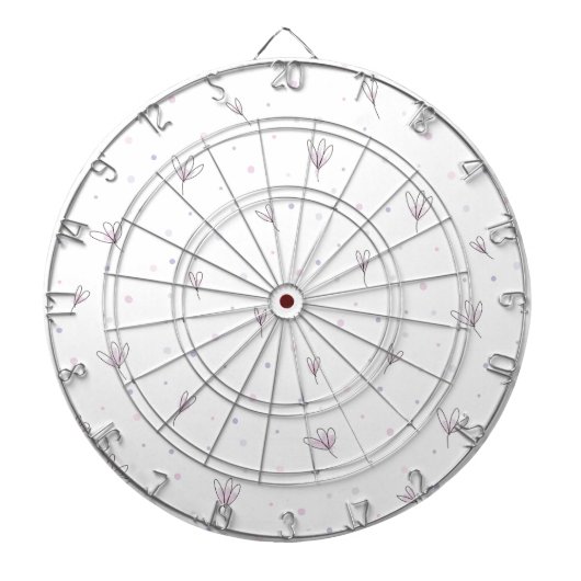 Lila bloemen dartbord (Voorkant)