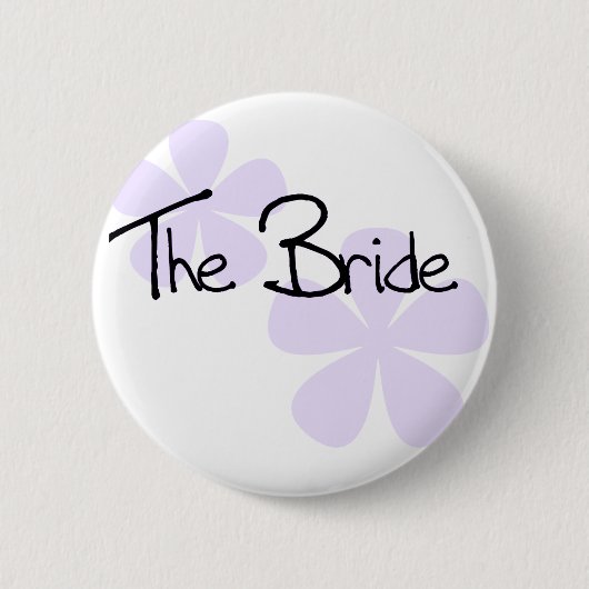 Lila bloemen de bride ronde button 5,7 cm (Voorkant)