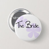 Lila bloemen de bride ronde button 5,7 cm (Voorkant /achterkant)