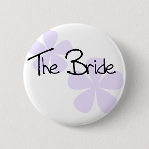 Lila bloemen de bride ronde button 5,7 cm