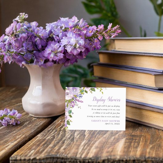 Lila Bloemen Display Douche Geen Cadeauverpakking  Informatiekaartje