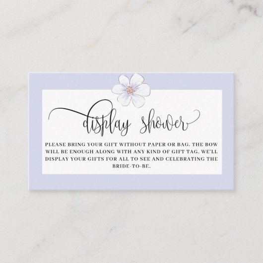 Lila Bloemen Display Douche Vrijgezellenfeest Informatiekaartje (Voorkant)