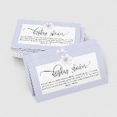 Lila Bloemen Display Douche Vrijgezellenfeest Informatiekaartje