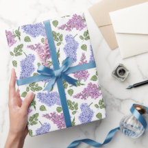 Lila bloemen en bladeren