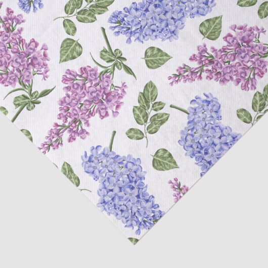 Lila bloemen en bladeren tissuepapier (Detail)