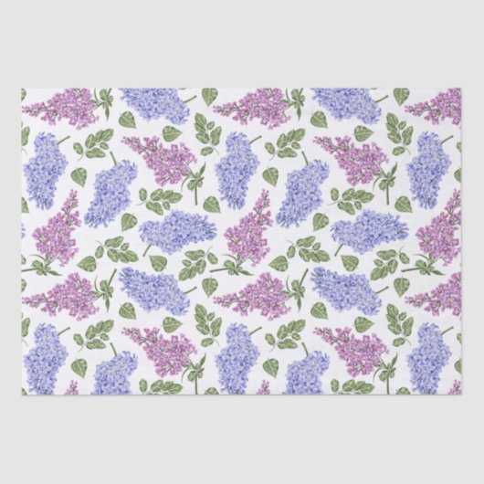 Lila bloemen en bladeren tissuepapier (Voorkant)