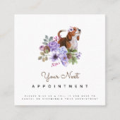 Lila bloemen en herinnering voor benoeming van bea vierkante visitekaartje (Voorkant)