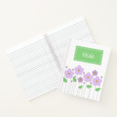 Lila Bloemen en Label Notitieboek (Binnen)