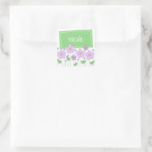 Lila Bloemen en Labels Sticker (Tas)