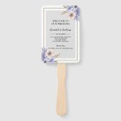 Lila bloemen en rolventilatoren handwaaier (Voorkant)