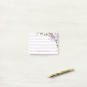 Lila Bloemen Gepersonaliseerde Leraar Naam Post-it Post-it® Notes (Op bureau)