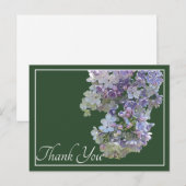 Lila bloemen groene achtergrond Dank u Briefkaart (Voorkant / Achterkant)