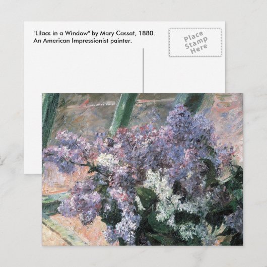 Lila bloemen in een Briefkaart met een venster Fin (Voorkant / Achterkant)