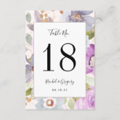 Lila bloemen |  Kaart tabelnummer (Voorkant)