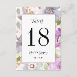 Lila bloemen |  Kaart tabelnummer