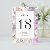 Lila bloemen |  Kaart tabelnummer (Staand voorkant)