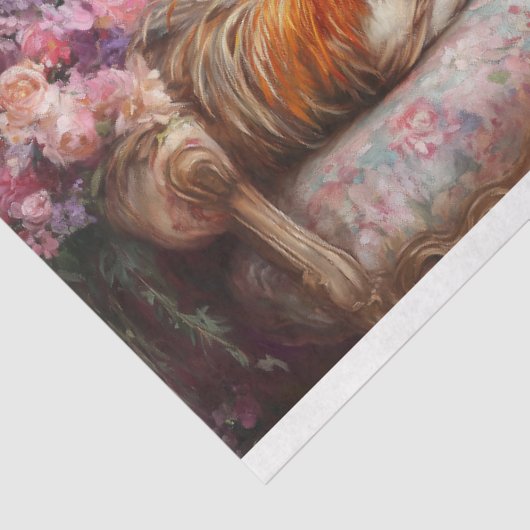 Lila Bloemen Kip Collage Decoupage Tissuepapier (Detail)