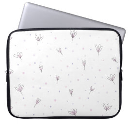 Lila bloemen laptop sleeve