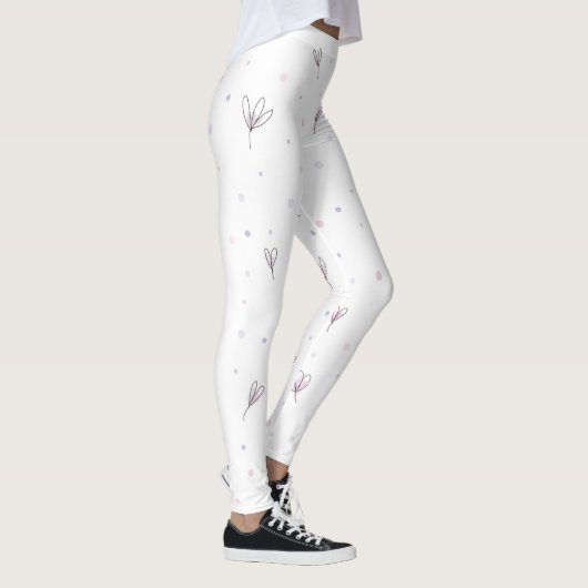 Lila bloemen leggings (Rechts)