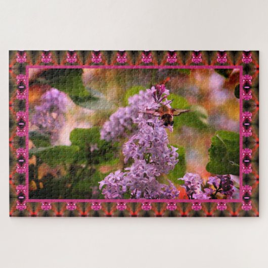 Lila bloemen legpuzzel (Horizontaal)