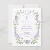 Lila bloemen Lijst bevestiging Kaart (Voorkant)