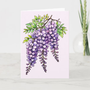 Lila Bloemen Lila Struik Art Lilacs Illustratie Kaart