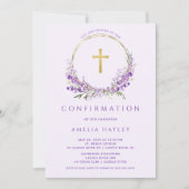 Lila bloemen Meisjes eerste bevestiging Kaart (Voorkant)