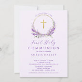 Lila bloemen Meisjes Eerste communautarisering Kaart (Voorkant)