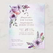 Lila bloemen met paarse schogunst, met vogel (Voorkant)