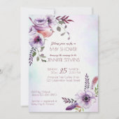 lila bloemen met Paarse schogunst, met vogelveren Kaart (Voorkant)