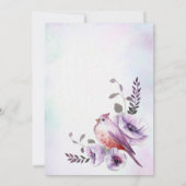 lila bloemen met Paarse schogunst, met vogelveren Kaart (Achterkant)