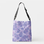 Lila bloemen met waterverf crossbody tas (Achterkant)