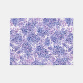 Lila bloemen met waterverf fleece deken (Voorkant (Horizontaal))