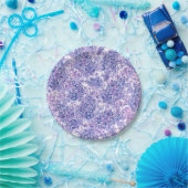 Lila bloemen met waterverf papieren bordje (Feest)