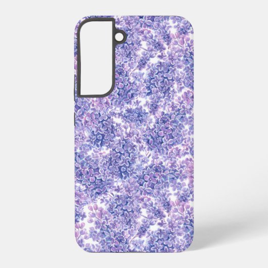 Lila bloemen met waterverf samsung galaxy hoesje (Achterkant)